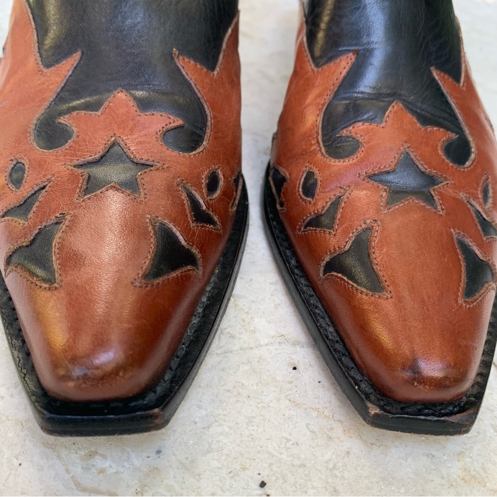 Charlie 1 Horse Lucchese Western Stars Boho Cowgirl Leather Mules Slides Shoes - Picture 11 of 17